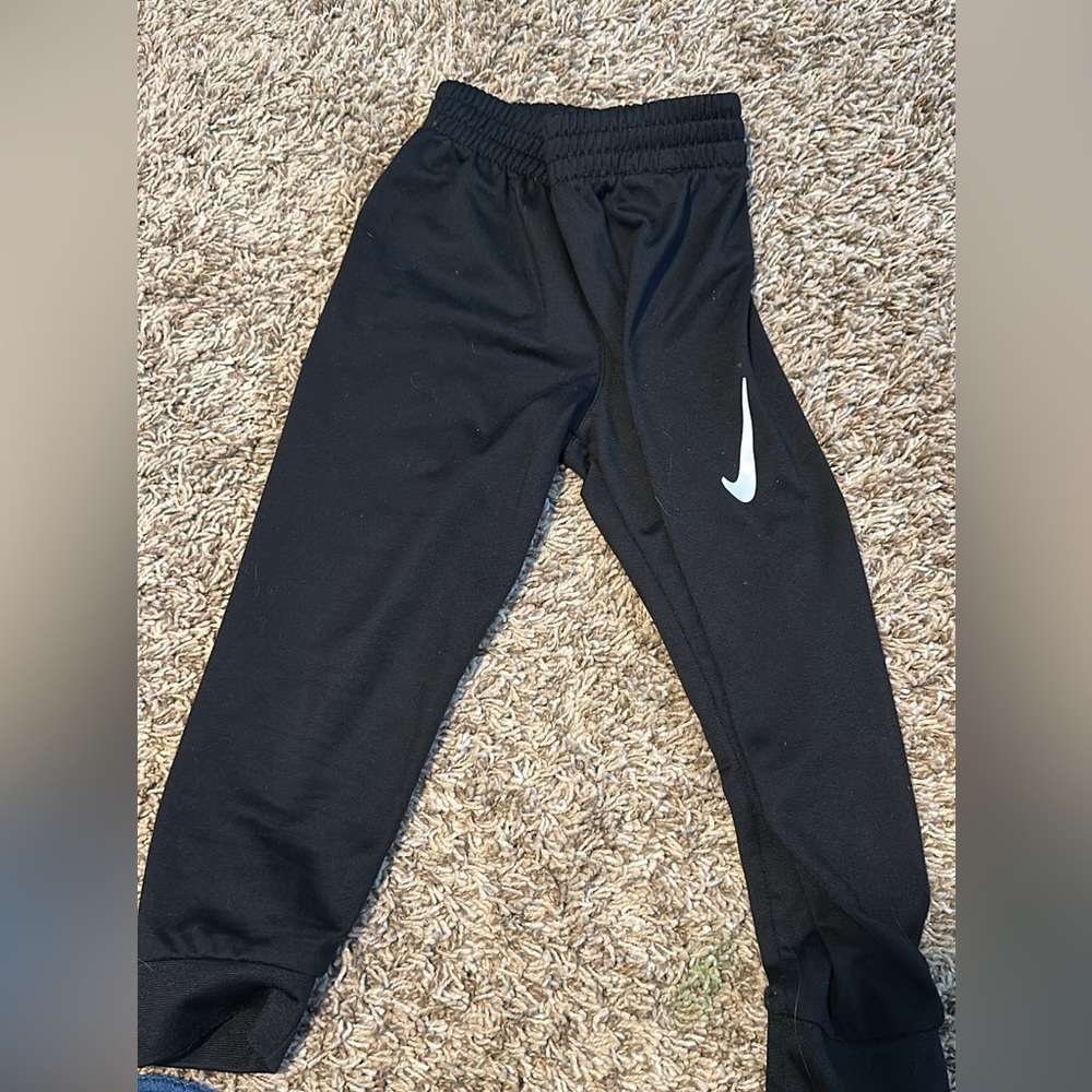 Nike Kids Black Sweatpants with White Logo